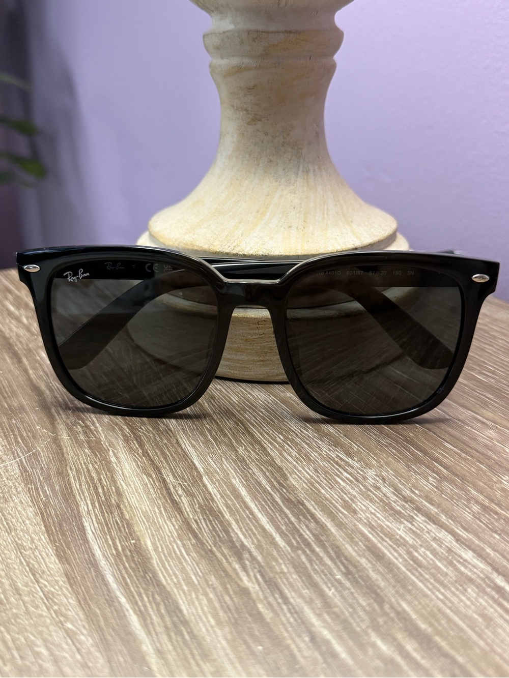 Ray-Ban Black Oversized Rectangular Sunglasses